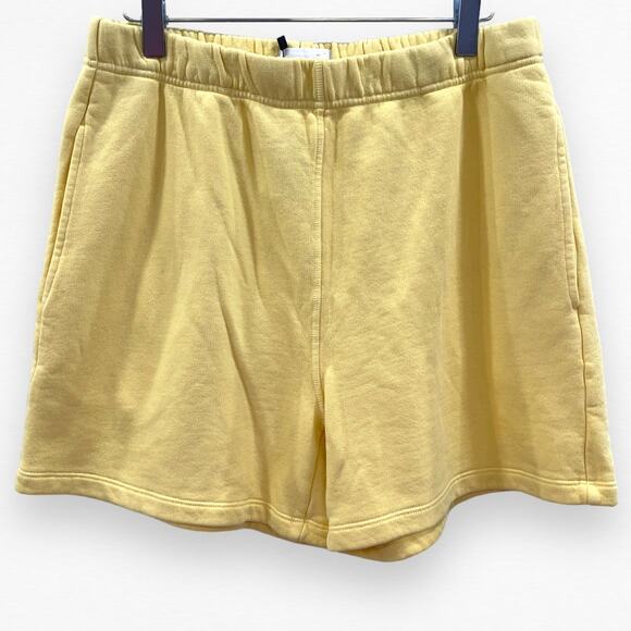 Mate The Label Shorts Medium Yellow Fleece Pocket NWT Athleisure Loungewear - Picture 2 of 12